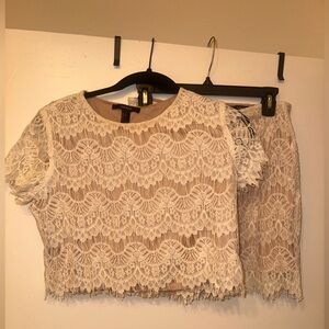 Elegant Cream Lace Women Top